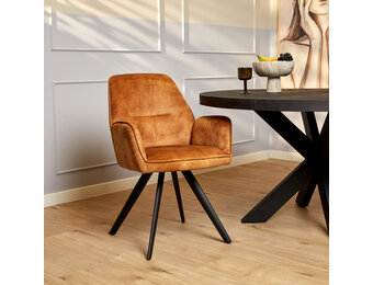 Starfurn - Eetkamerstoel Nova - Gold - Met armleuning - Set van 2