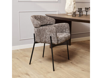 Starfurn - Eetkamerstoel Otis - Grey - Met armleuning - Set van 2