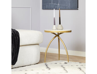 Starfurn - Bijzettafel Kay White marble - 40 cm