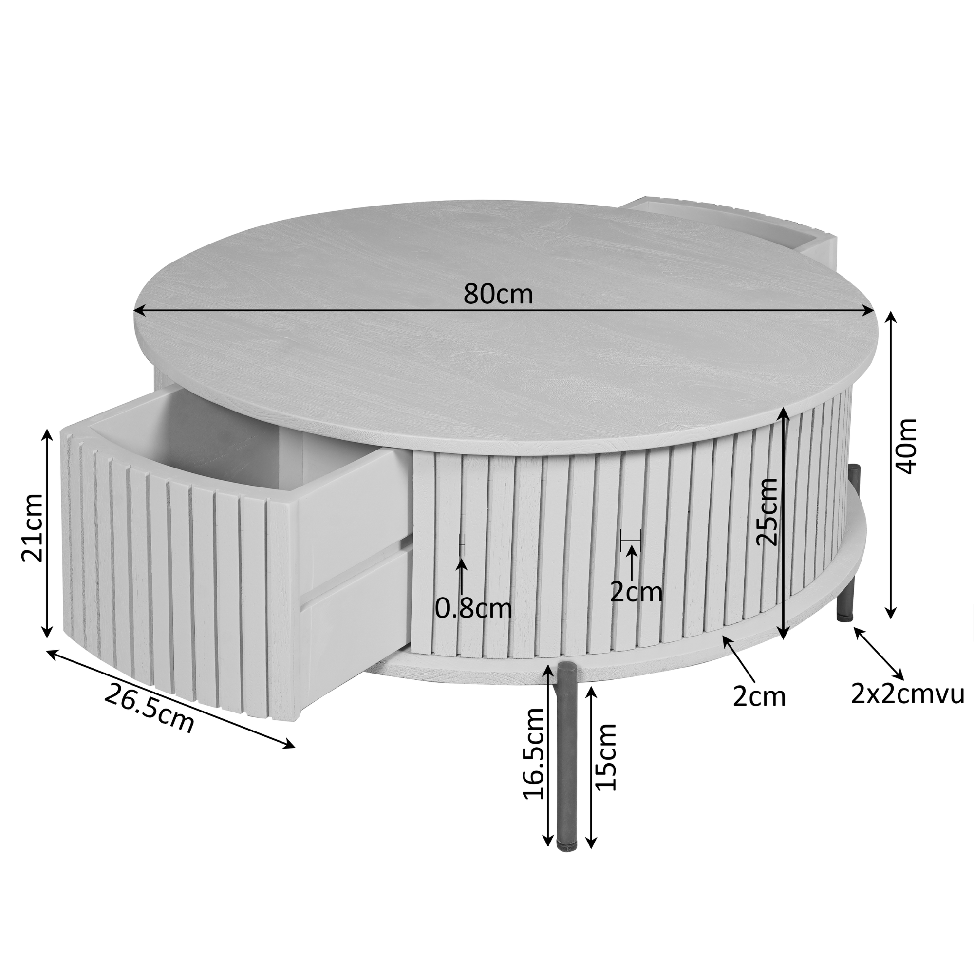 Starfurn - Salontafel Madison - Bruin - 80x80x40 cm