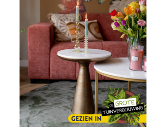 Starfurn - Bijzettafel Essy White marble -  45 cm