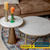 Starfurn - Bijzettafel Essy White marble -  45 cm