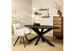 Starfurn - Eettafel Brandy - Zwart - 90x180x76 cm