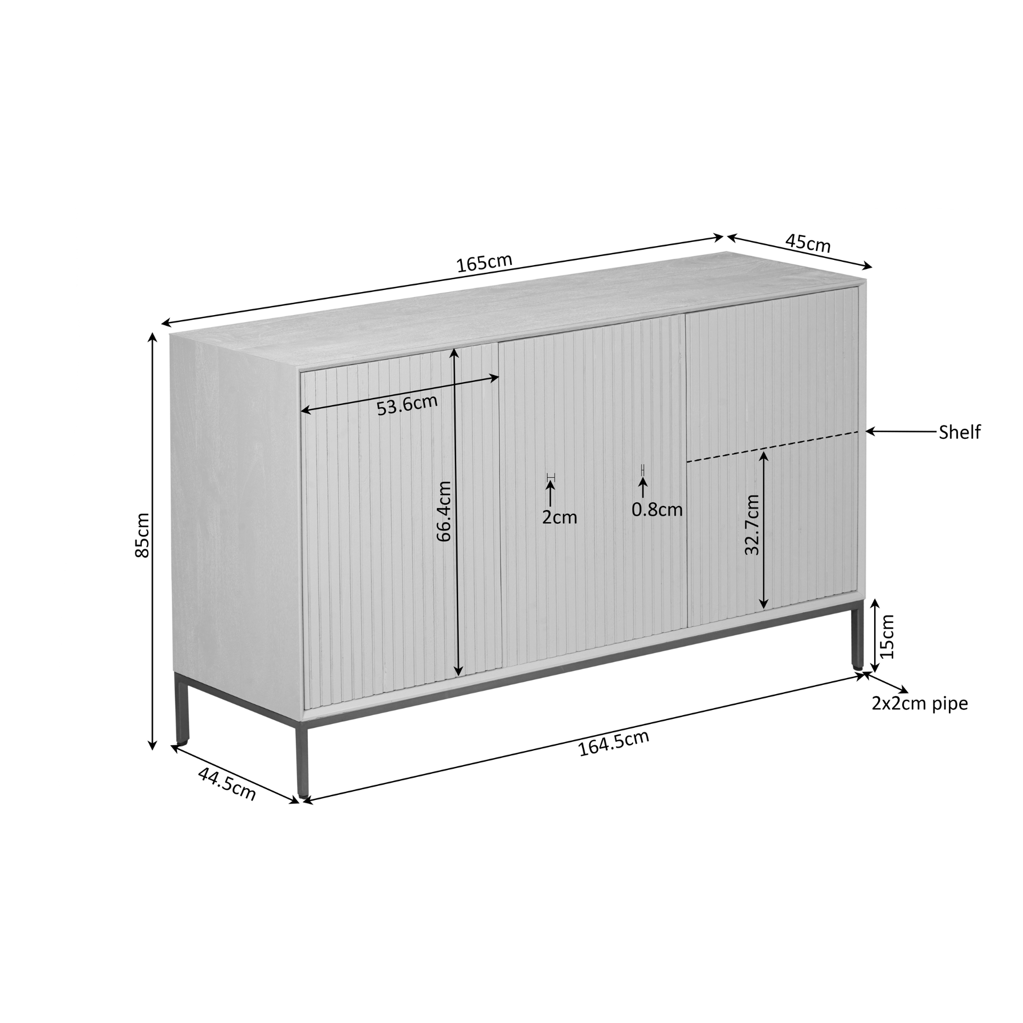 Starfurn - Dressoir Madison - Bruin - 45x165x85 cm