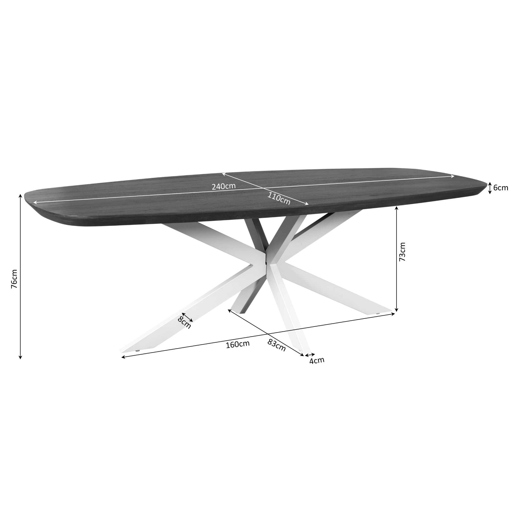 Starfurn - Eettafel Madison - Bruin - 110x240x76 cm