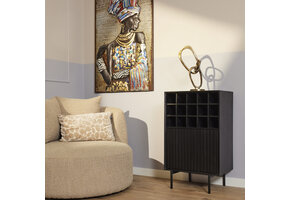 Starfurn - Wijnkast Madison - Zwart - 35x55x90 cm