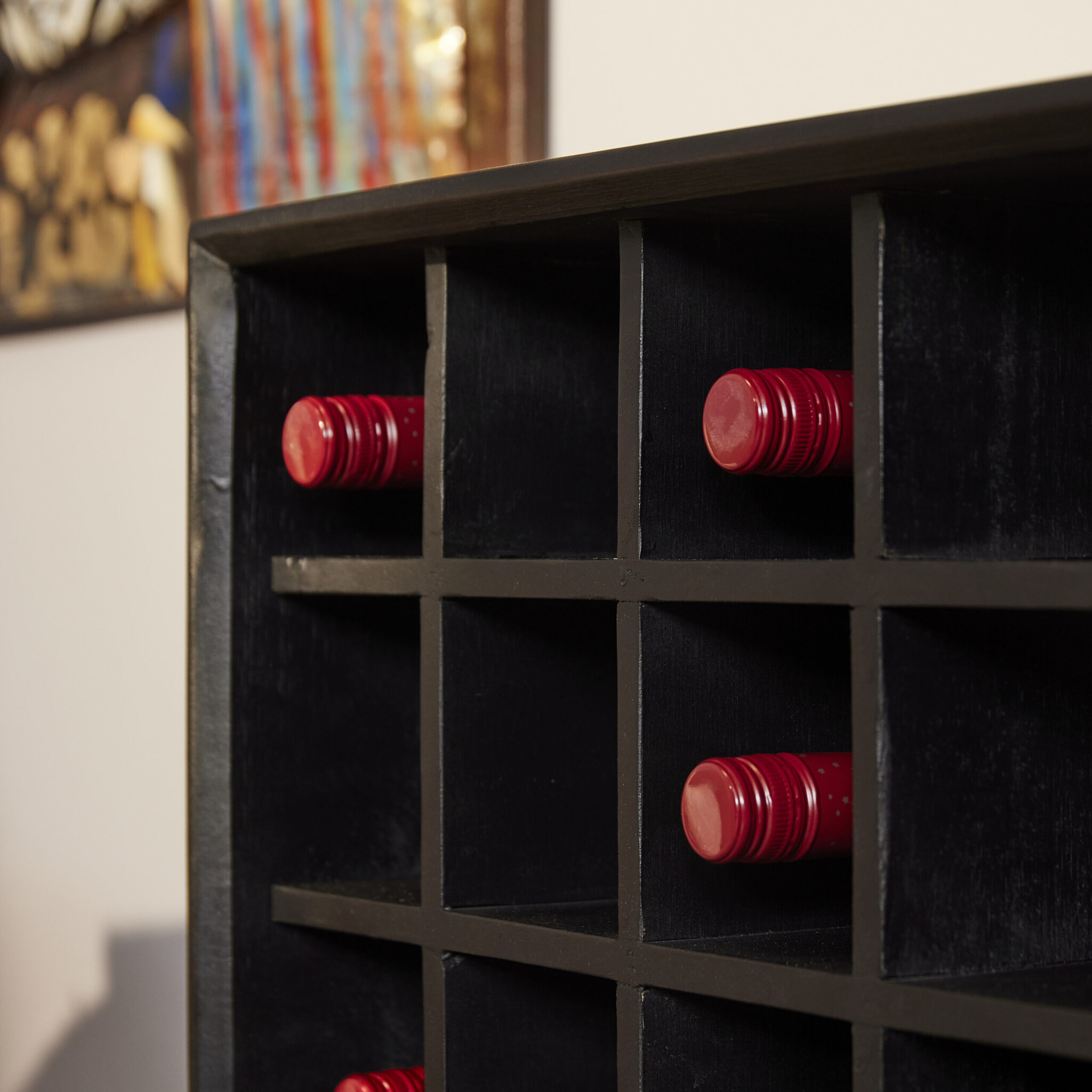 Starfurn - Wijnkast Madison - Zwart - 35x55x90 cm