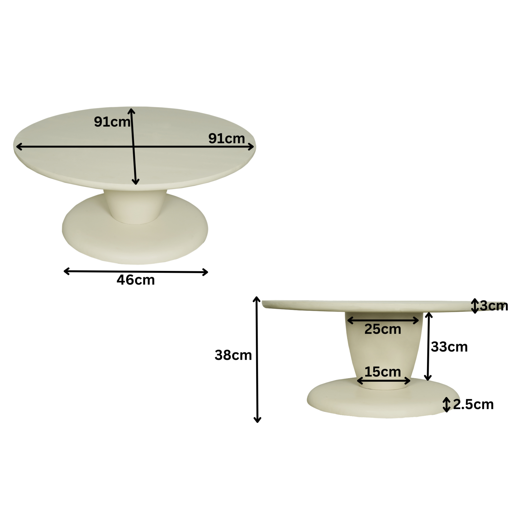 Starfurn - Salontafel Mabel - Wit - 90x90x38 cm