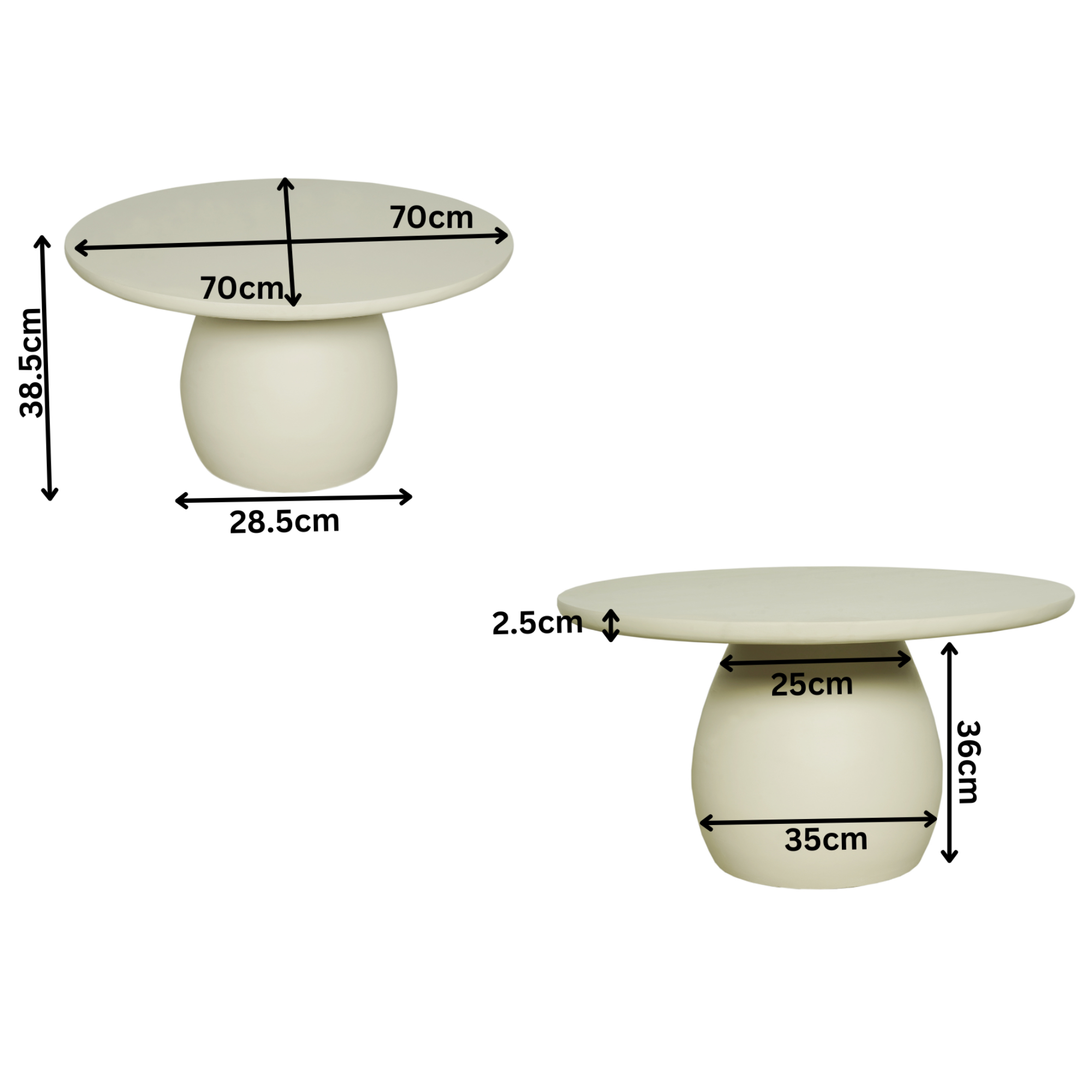 Starfurn - Salontafel Mabel - Wit - 90x90x38 cm