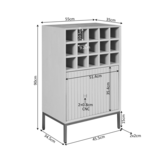 Starfurn - Wijnkast Madison - Bruin - 35x55x90 cm