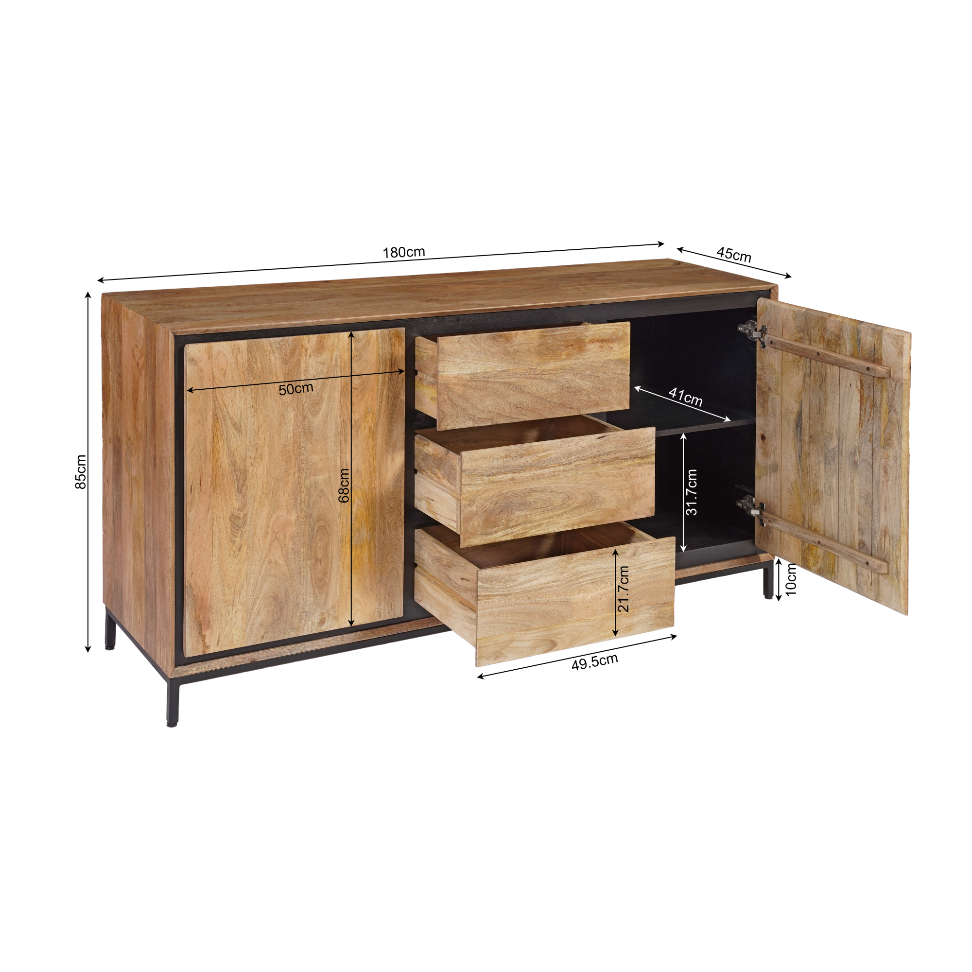 Starfurn - Dressoir RichWood - Bruin - 45x160x85 cm