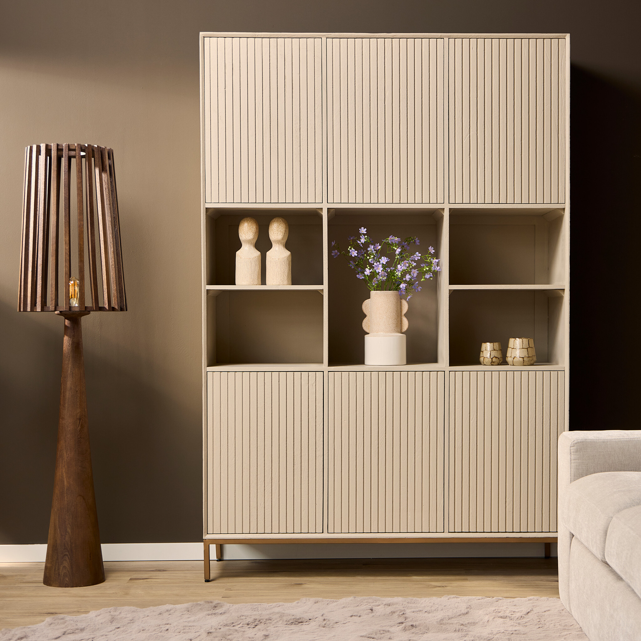 Starfurn - Vakkenkast Madison - Beige - 45x135x200 cm