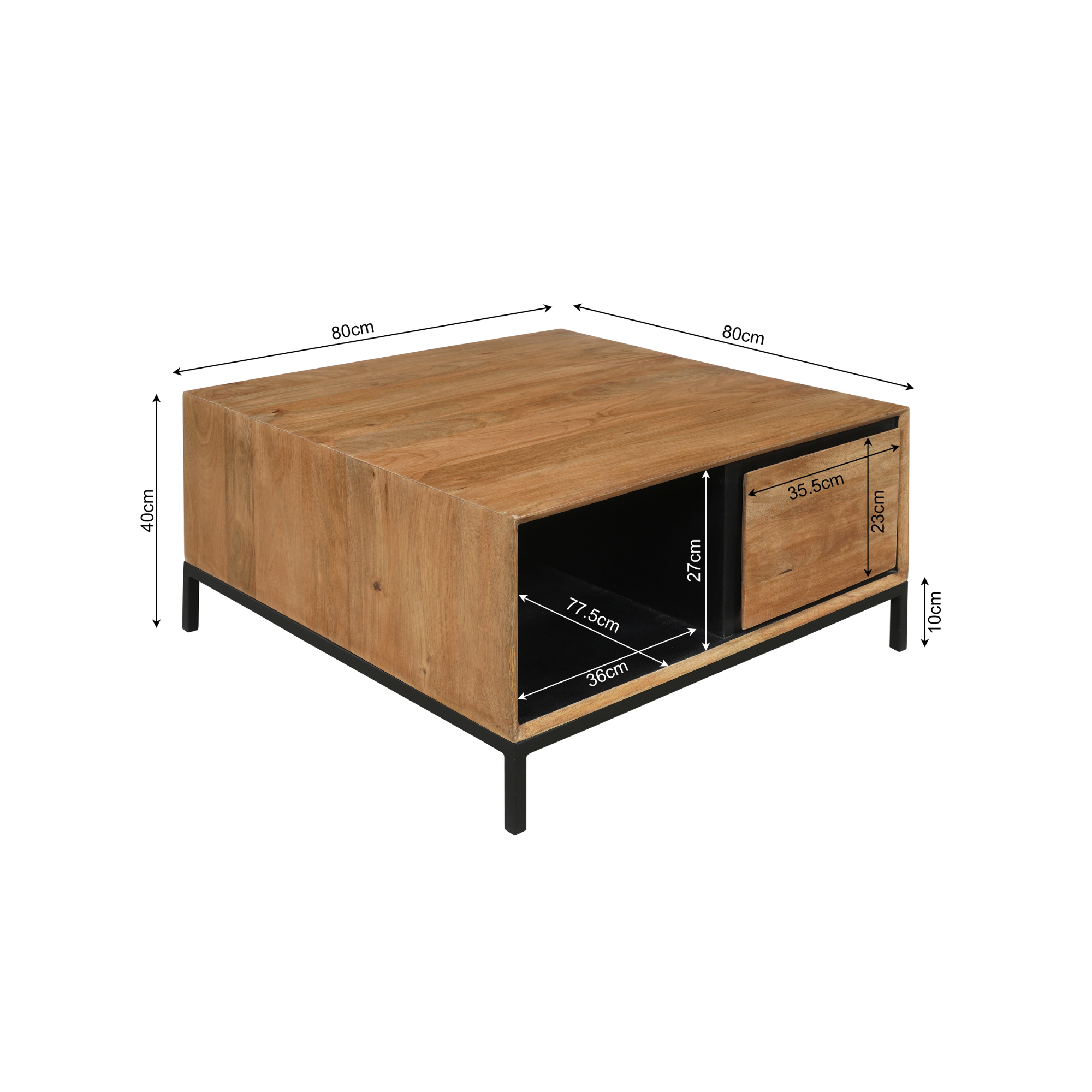 Starfurn - Salontafel RichWood - Bruin - 80x80x40 cm