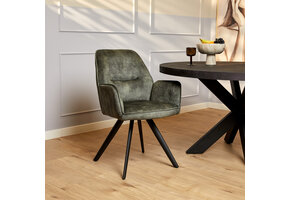 Starfurn - Eetkamerstoel Nova - Groen - 58x65x64 cm