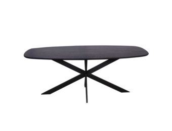 Starfurn - Eiken eettafel Ferris - Deens Ovaal 200 cm - Zwart