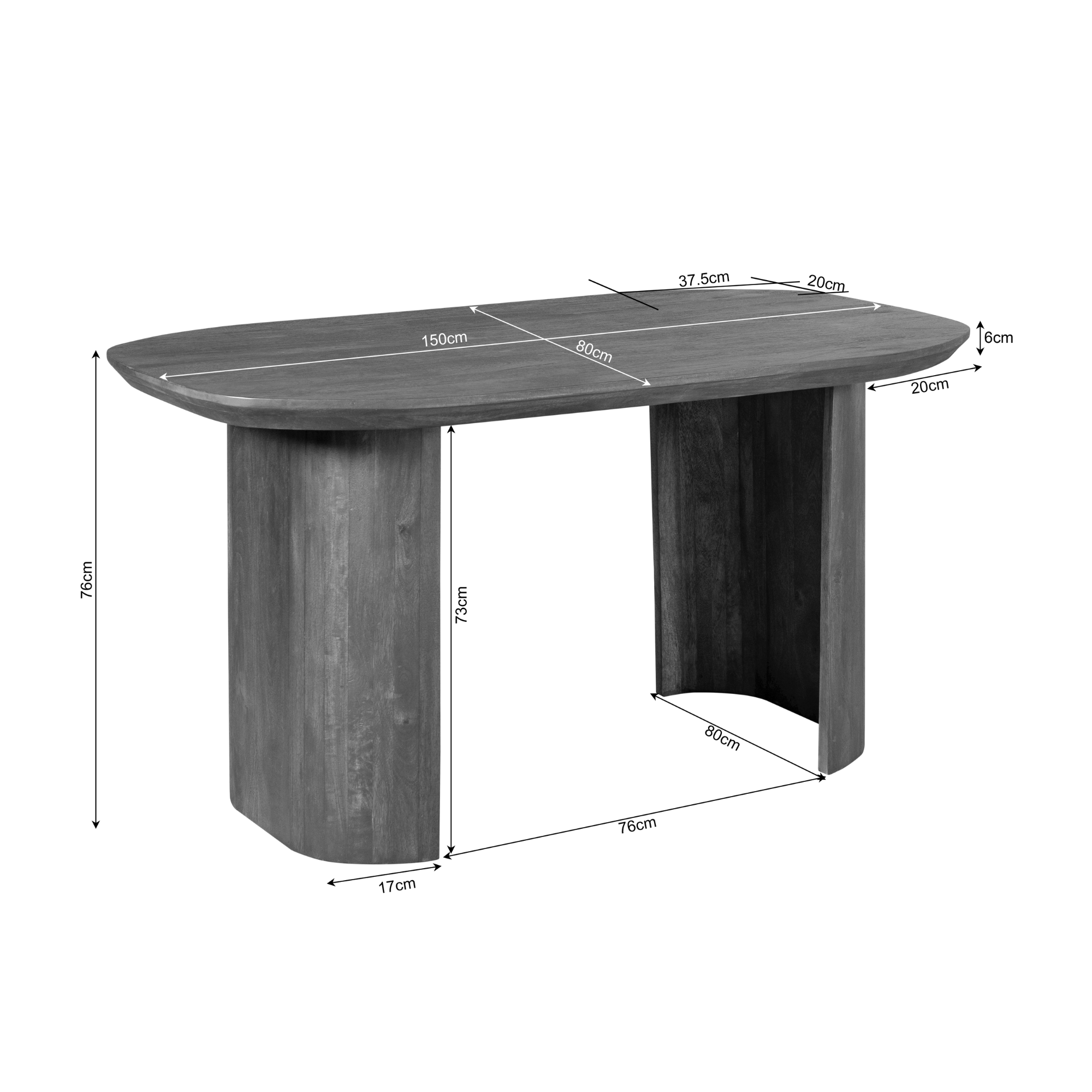Starfurn - Bureau Maré Brown - 150 cm