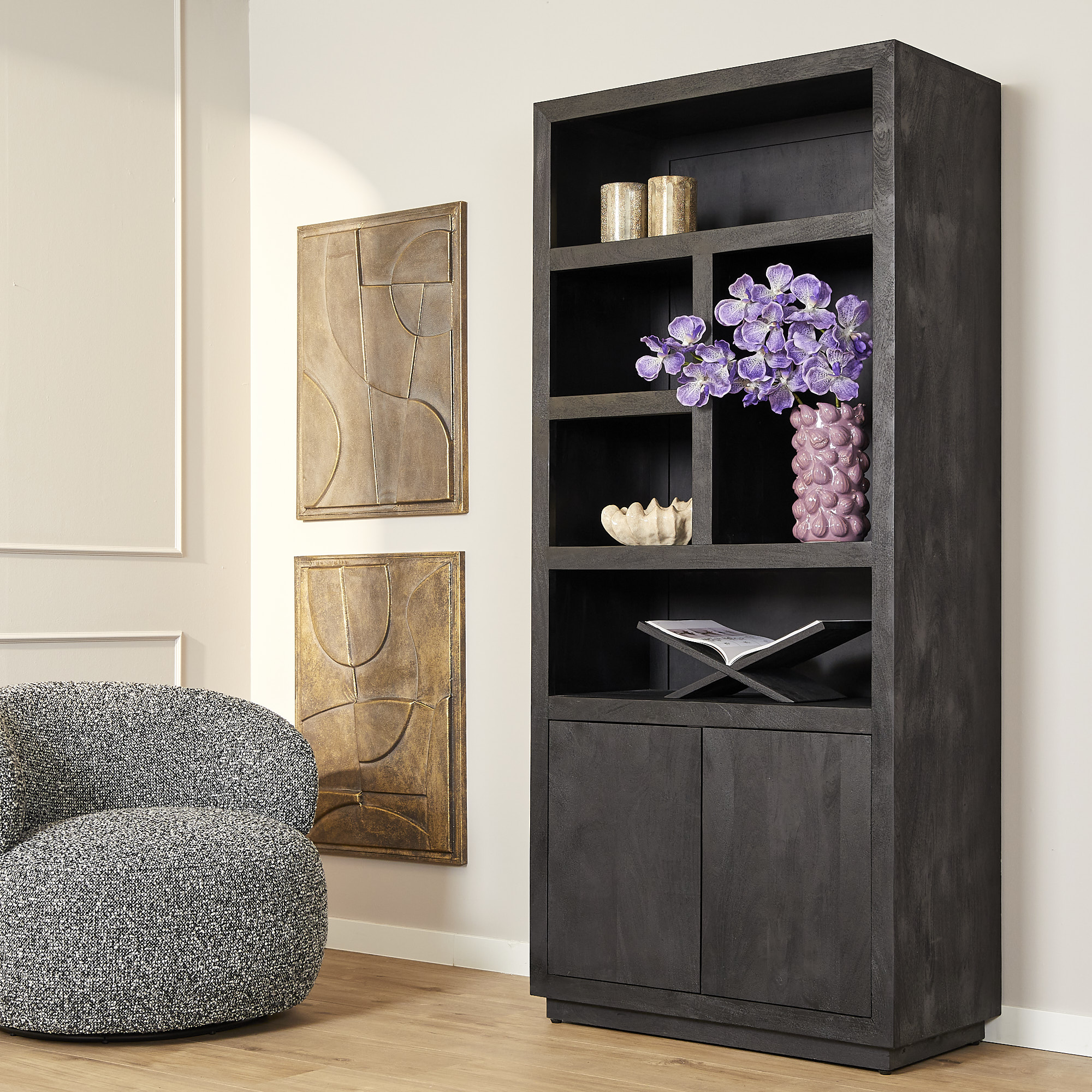 Starfurn - Vakkenkast Brussel Black - 90 cm