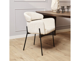 Starfurn - Eetkamerstoel Otis - White - Met armleuning - Set van 2