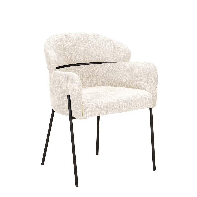 Starfurn - Eetkamerstoel Otis - White - Met armleuning - Set van 2