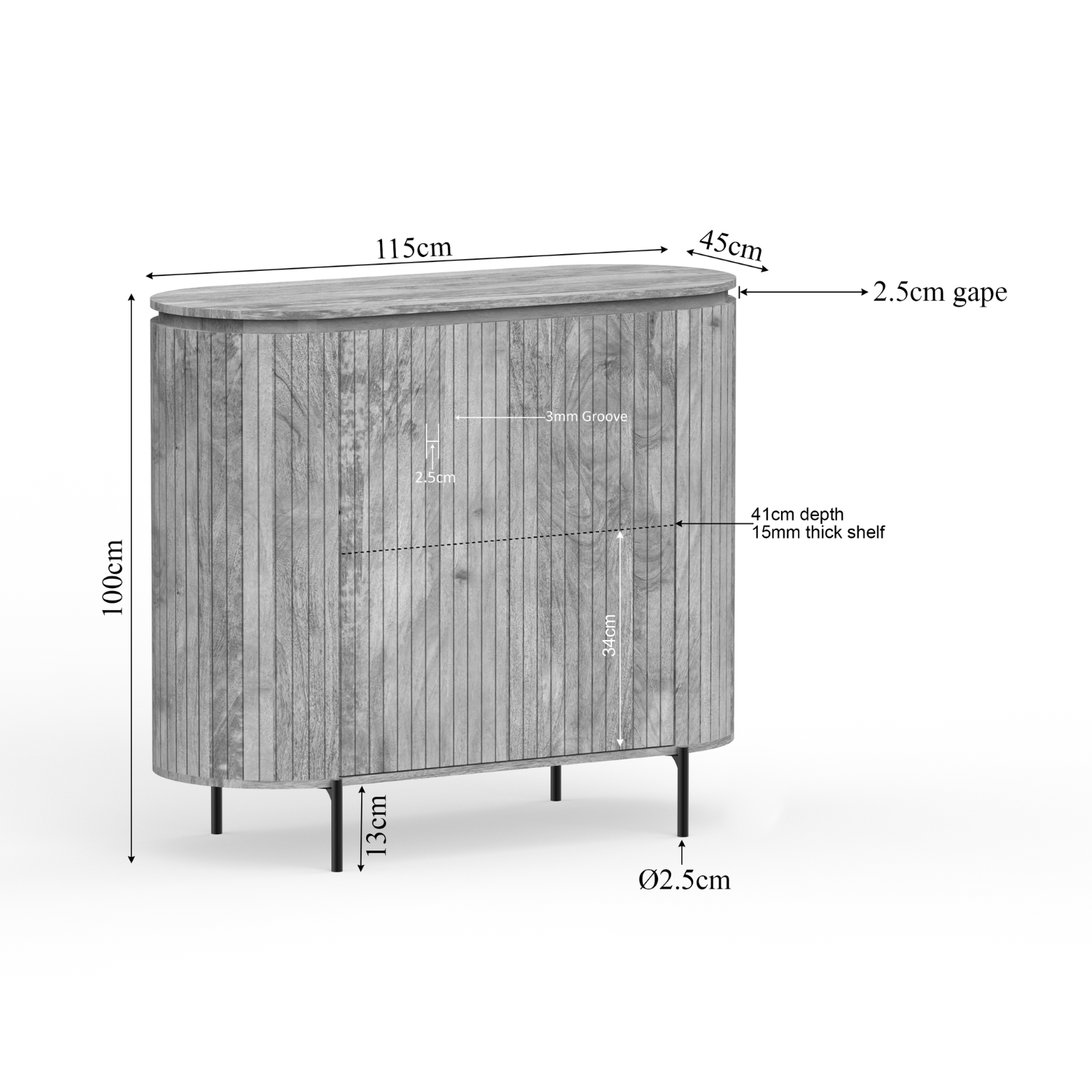 Starfurn - Kabinet Lana - Taupe - 45x115x100 cm