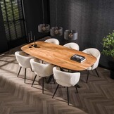 Hoyz Collection - Eetkamertafel Arhus Solid 180cm - Acaciahout - 6 personen
