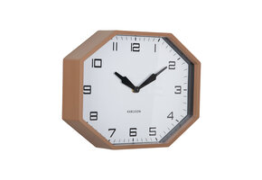 Karlsson - Wandklok Modern Factory Octagon - Mocha brown & black