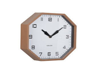 Karlsson - Wandklok Modern Factory Octagon - Mocha brown & black