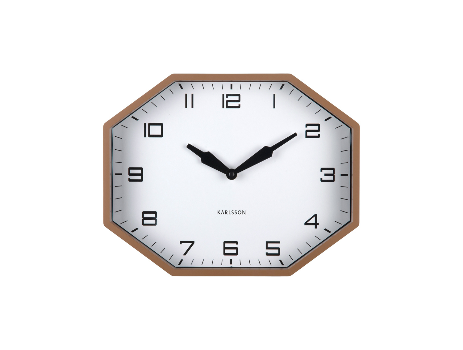 Karlsson - Wandklok Modern Factory Octagon - Mocha brown & black