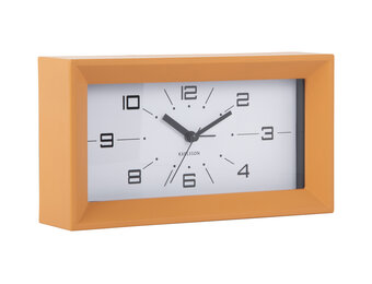 Karlsson - Wekker Lujo Rectangle - Ochre yellow & navy blue