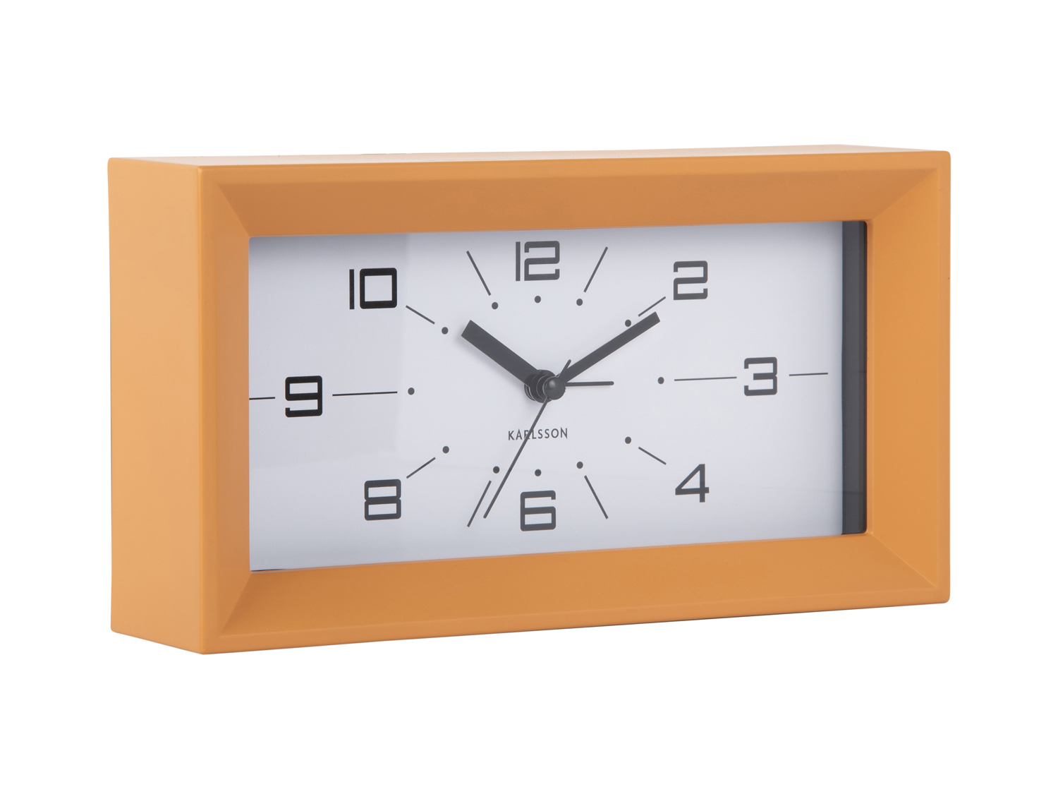 Karlsson - Wekker Lujo Rectangle - Ochre yellow & navy blue