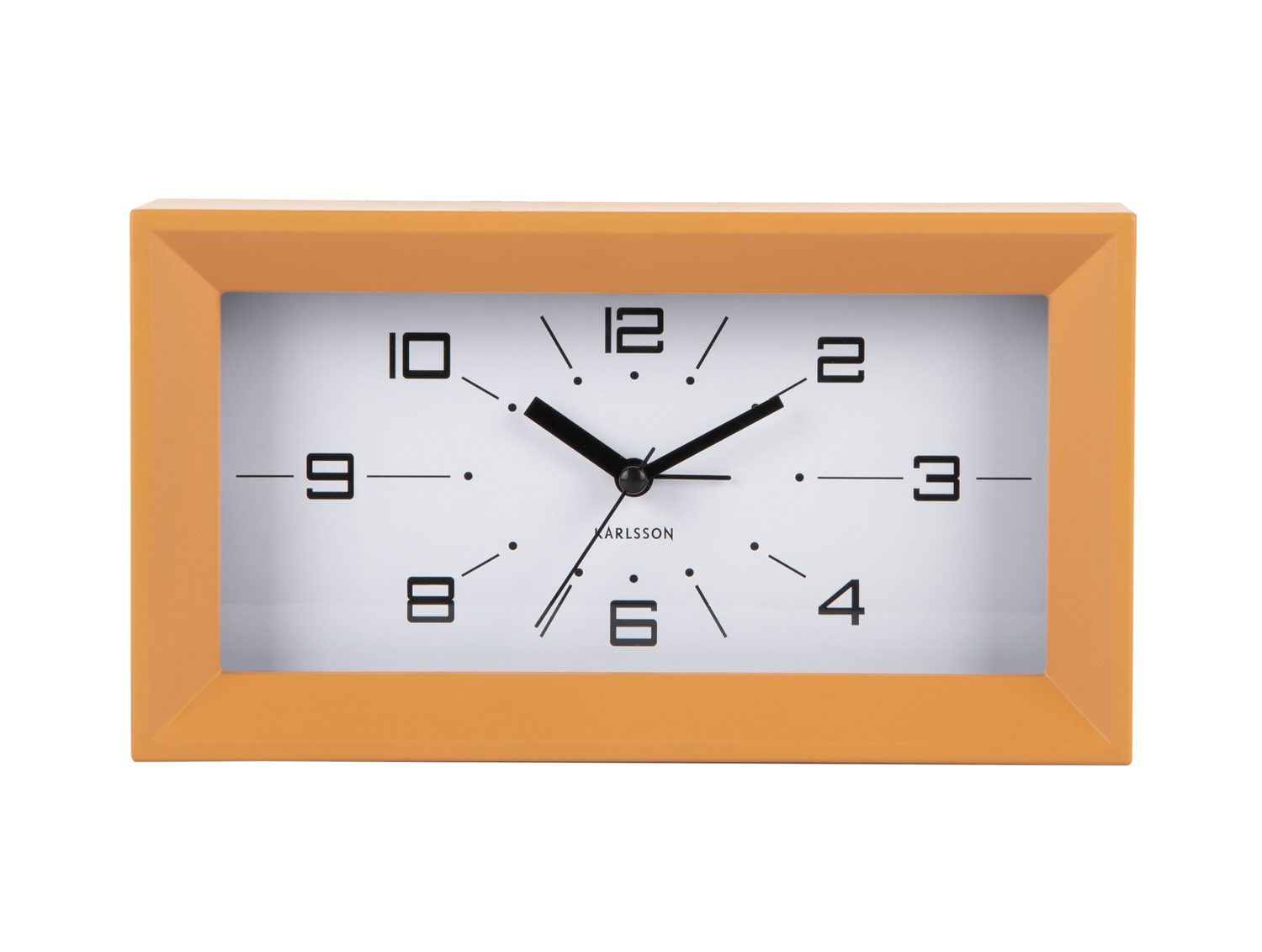 Karlsson - Wekker Lujo Rectangle - Ochre yellow & navy blue