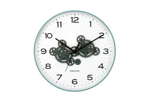 Karlsson - Wandklok Open Gear - Misty blue & jungle green- Ø40cm