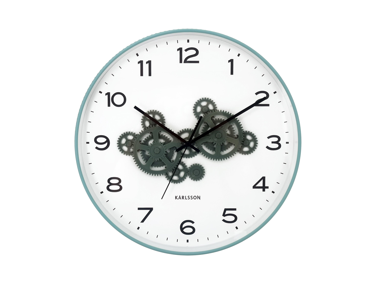 Karlsson - Wandklok Open Gear - Misty blue & jungle green- Ø40cm