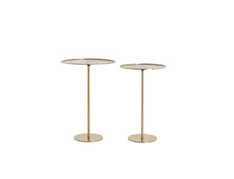 Light & Living - Bijzettafel LIA - Ø38x54 cm - Brons - Set van 2