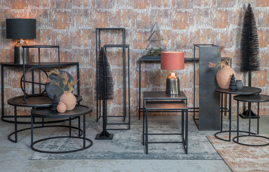 Light & Living - Side BOCA - 120x25x80cm - Zwart - Set van 2