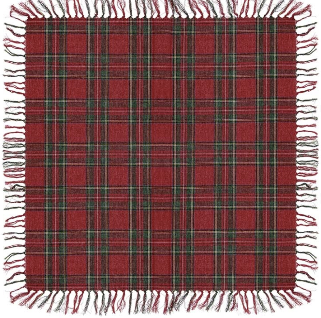 Unique Living - Tafelkleed Xmas Tartan - 90x90cm - Red