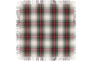 Unique Living - Tafelkleed Xmas Tartan - 90x90cm - White