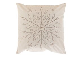 Unique Living - Sierkussen Snowflake - 45x45cm - Wit