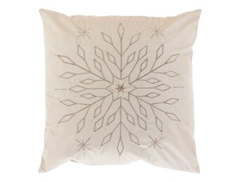 Unique Living - Sierkussen Snowflake - 45x45cm - Wit