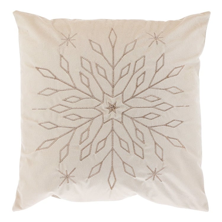 Unique Living - Sierkussen Snowflake - 45x45cm - Wit