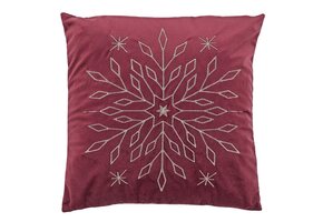 Unique Living - Sierkussen Snowflake - 45x45cm - Rood