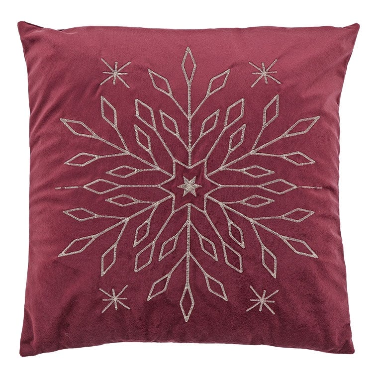 Unique Living - Sierkussen Snowflake - 45x45cm - Rood