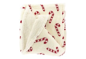 Unique Living - Plaid Cancy Cane - 150x200cm - Wit