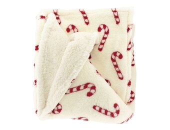 Unique Living - Plaid Cancy Cane - 150x200cm - Wit