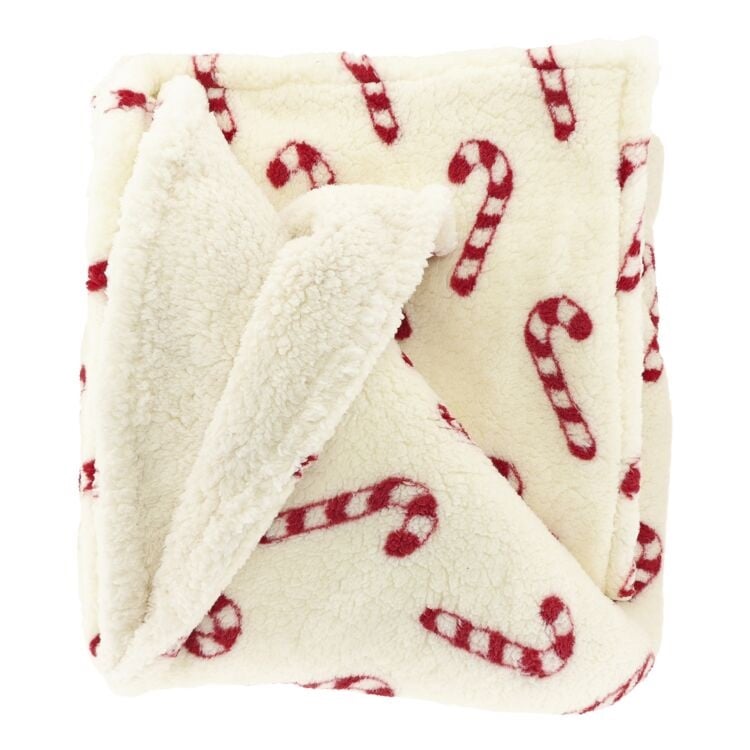 Unique Living - Plaid Cancy Cane - 150x200cm - Wit