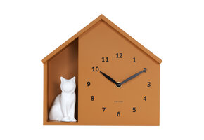 Karlsson - Wandklok Siting Cat - Okergeel- Ø24,9cm