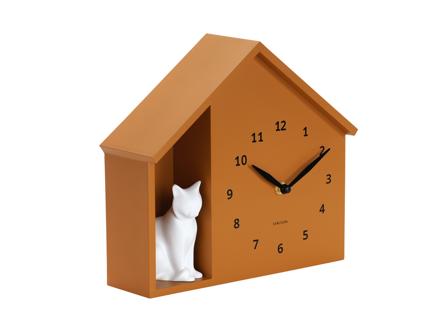 Karlsson - Wandklok Siting Cat - Okergeel- Ø24,9cm