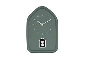 Karlsson - Wandklok Modern Kitty - Jungle groen- Ø29,1cm