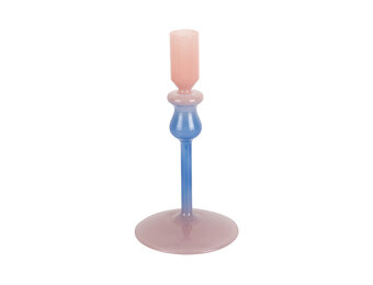 Present Time - Kandelaar Duo Colores Small - Soft pink & cobalt blue