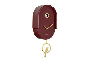 Karlsson - Wandklok Tweet - Bordeauxrood